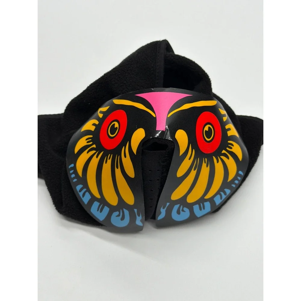 Sound‎ Activated LED Light Up Owl Mask Fleece Balaclava Rave Festival Black AAA